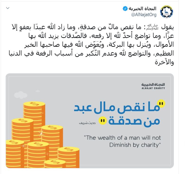 ما نقص مال من صدقة